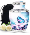 Blue Butterfly Cremation Urns – Pink Floral Urn for Adult Women
