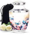 Blue Butterfly Urn for Ashes – Pink Floral Memorial Urn