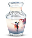 Humming Bird Keepsake Urn For Ashes - White Memorial Urn Tribute