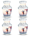 Humming Bird Keepsake Urn For Ashes - White Memorial Urn Tribute