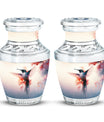 Humming Bird Keepsake Urn For Ashes - White Memorial Urn Tribute