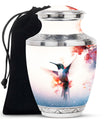 Humming Bird Keepsake Urn For Ashes - White Memorial Urn Tribute
