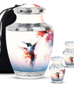 Humming Bird Keepsake Urn For Ashes - White Memorial Urn Tribute