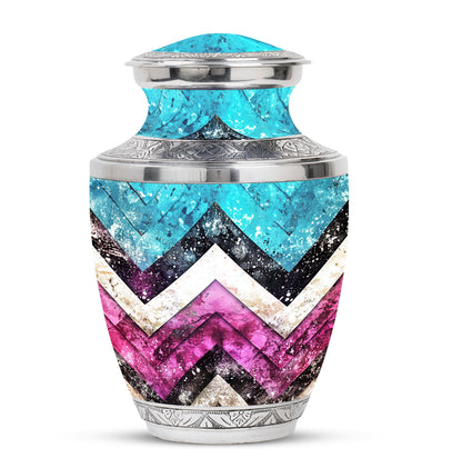 Pink Personalized Artistic Memorial Urn for Adult Male - 10-inch, 200 cu in - Yatskia