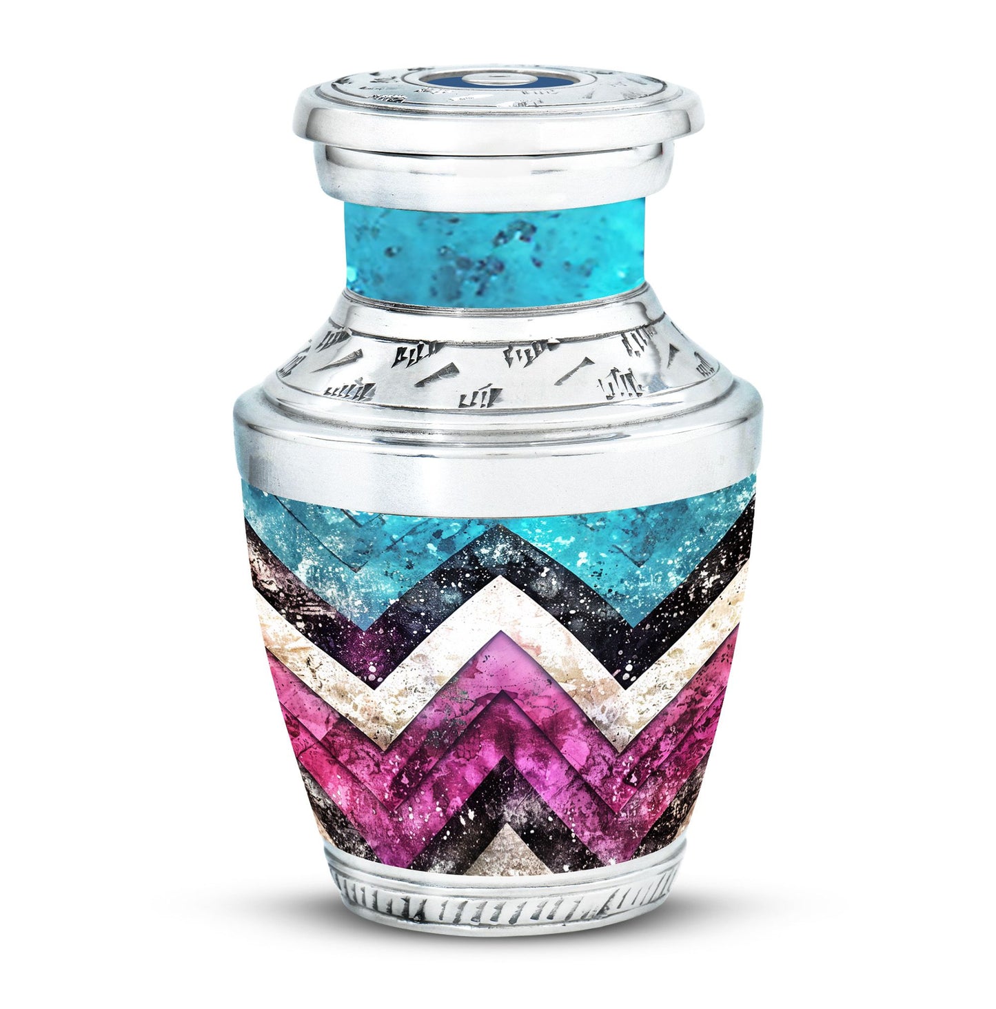 Pink Personalized Artistic Memorial Urn for Adult Male - 10-inch, 200 cu in - Yatskia