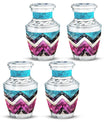 Pink Zigzag Pattern Memorial Urn - Blue Urn For Adult Male and Female