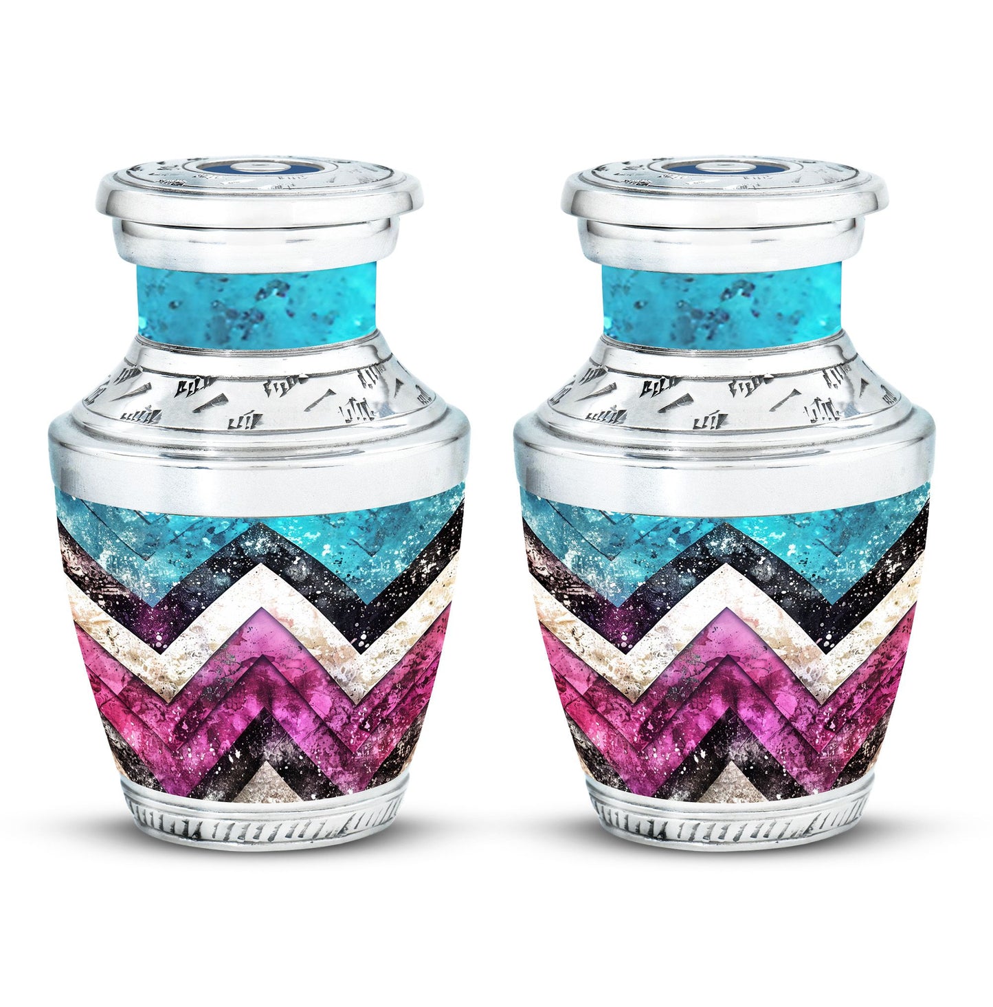 Pink Personalized Artistic Memorial Urn for Adult Male - 10-inch, 200 cu in - Yatskia