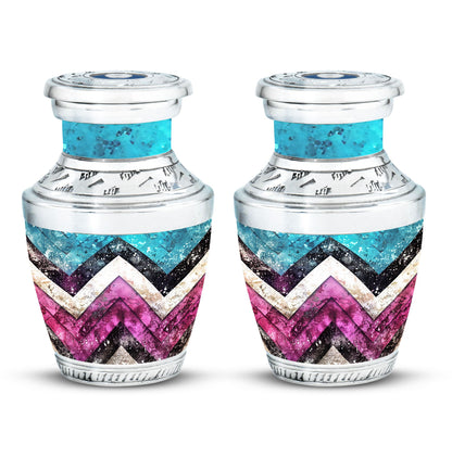 Pink Personalized Artistic Memorial Urn for Adult Male - 10-inch, 200 cu in - Yatskia
