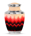 Zigzag Pattern Keepsake Urn For Ashes - Abstract Funeral Urn For Adults