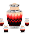 Zigzag Pattern Keepsake Urn For Ashes - Abstract Funeral Urn For Adults