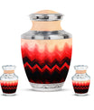 Zigzag Pattern Keepsake Urn For Ashes - Abstract Funeral Urn For Adults