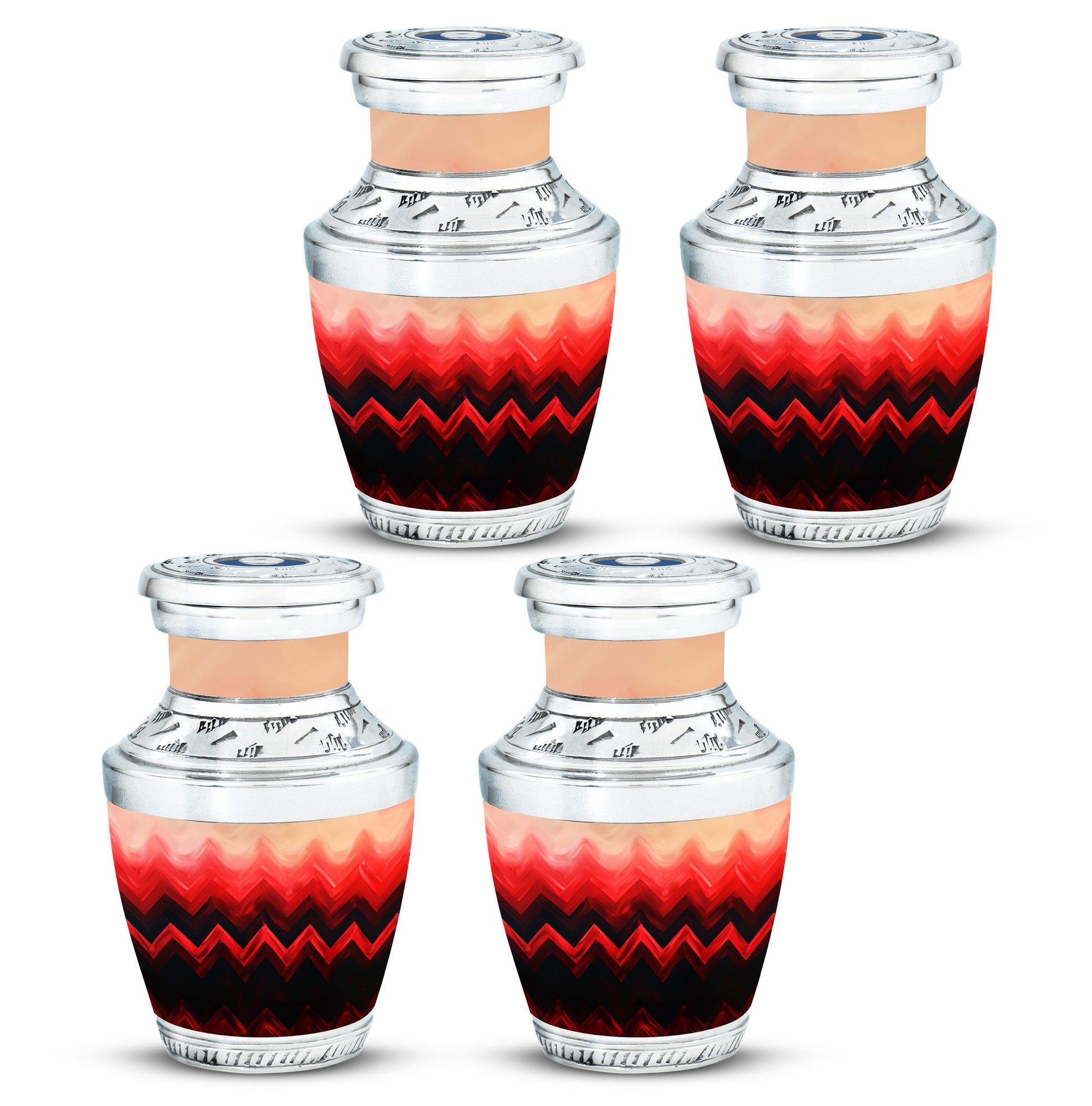 Zigzag Pattern Keepsake Urn For Ashes - Abstract Funeral Urn For Adults