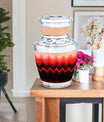Zigzag Pattern Keepsake Urn For Ashes - Abstract Funeral Urn For Adults