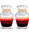 Zigzag Pattern Keepsake Urn For Ashes - Abstract Funeral Urn For Adults
