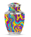 Artistic Swirly Pattern Urn For Ashes Memorial - Colorful Cremation Ashes Urn