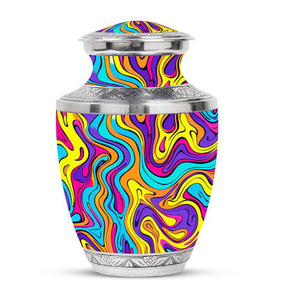 Colorful Personalized Artistic Cremation Urn for Human Ashes - 10-inch, 200 cu in - Yatskia