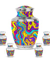Artistic Swirly Pattern Urn For Ashes Memorial - Colorful Cremation Ashes Urn