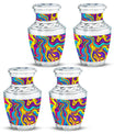 Artistic Swirly Pattern Urn For Ashes Memorial - Colorful Cremation Ashes Urn