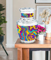 Artistic Swirly Pattern Urn For Ashes Memorial - Colorful Cremation Ashes Urn