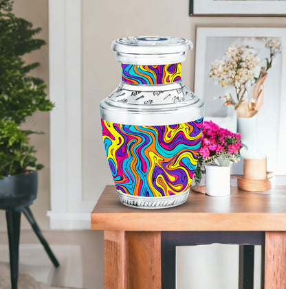 Colorful Personalized Artistic Cremation Urn for Human Ashes - 10-inch, 200 cu in - Yatskia