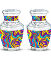 Artistic Swirly Pattern Urn For Ashes Memorial - Colorful Cremation Ashes Urn