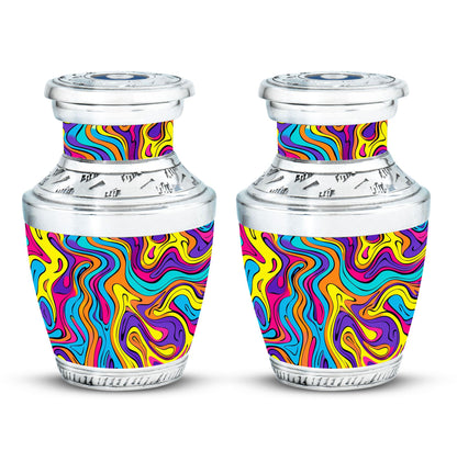 Colorful Personalized Artistic Cremation Urn for Human Ashes - 10-inch, 200 cu in - Yatskia