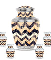 Zigzag Pattern Urn For Adult Male & Female - Zigzag Funeral Urn For Ashes