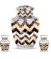 Zigzag Pattern Urn For Adult Male & Female - Zigzag Funeral Urn For Ashes
