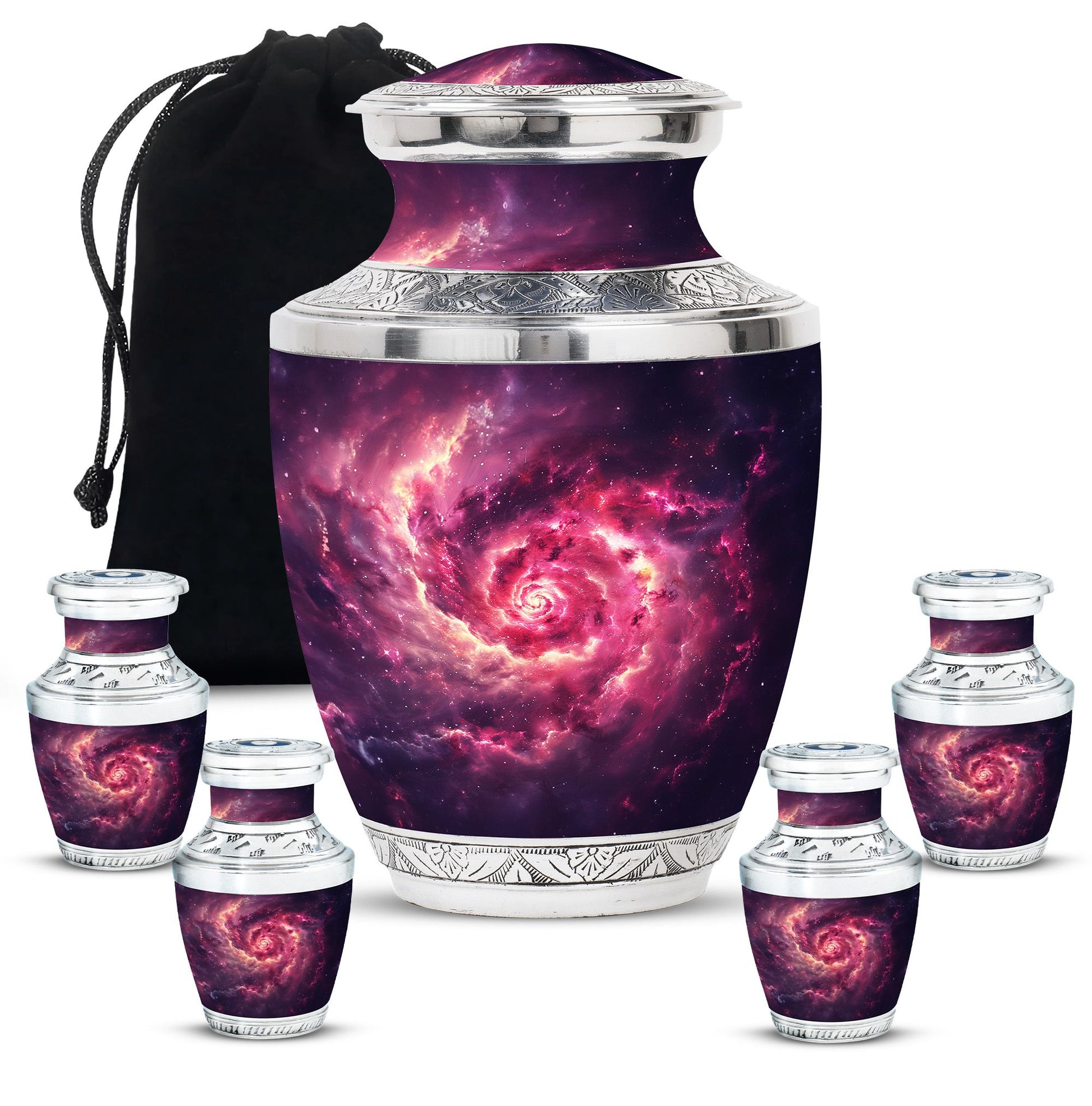 Galaxy Funeral Urn For Dad And Mom - Red Funeral Urn For Ashes