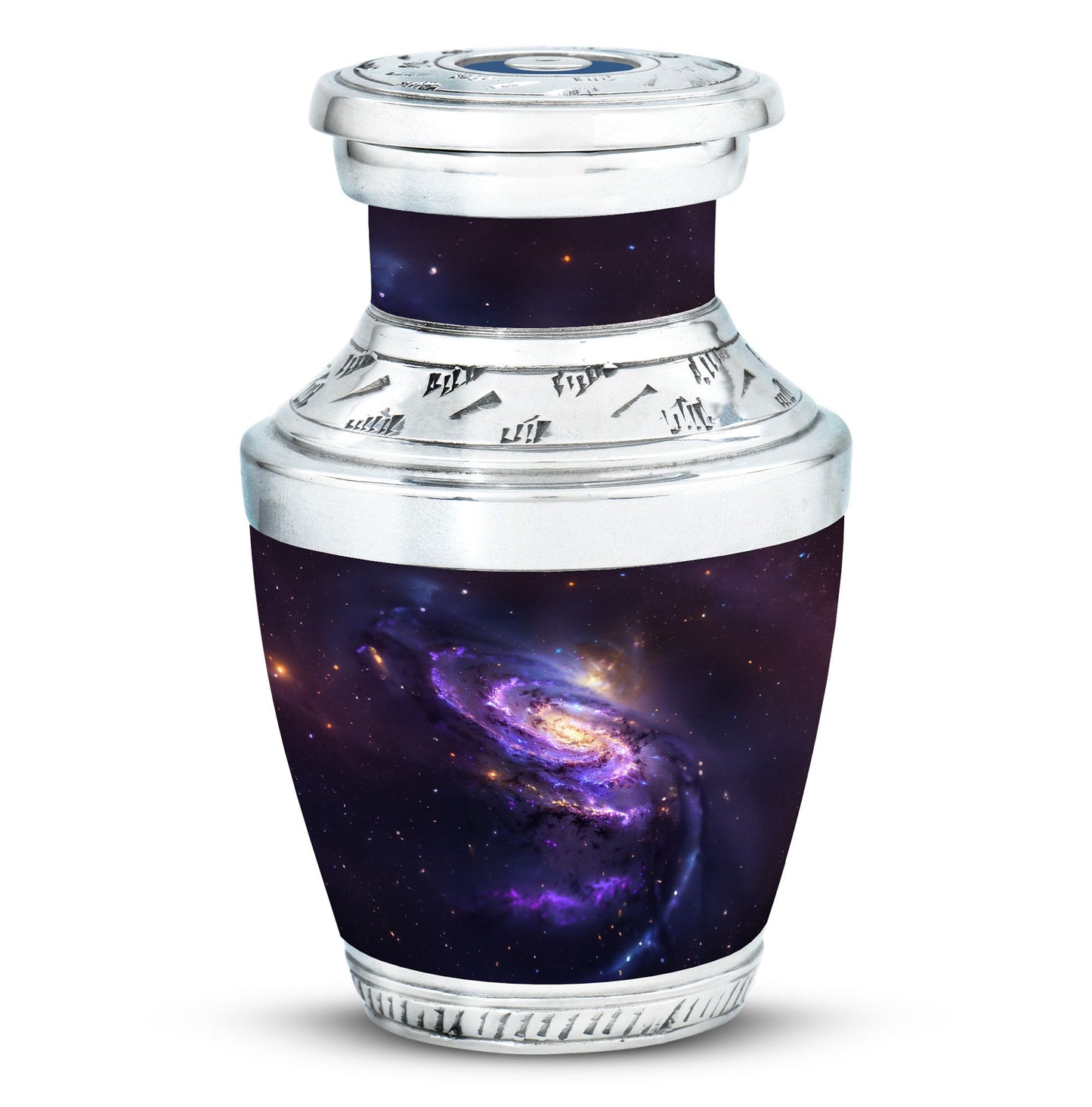 Purple Personalized Galaxy Memorial Urn for Human Ashes - 10-inch, 200 cu in - Yatskia