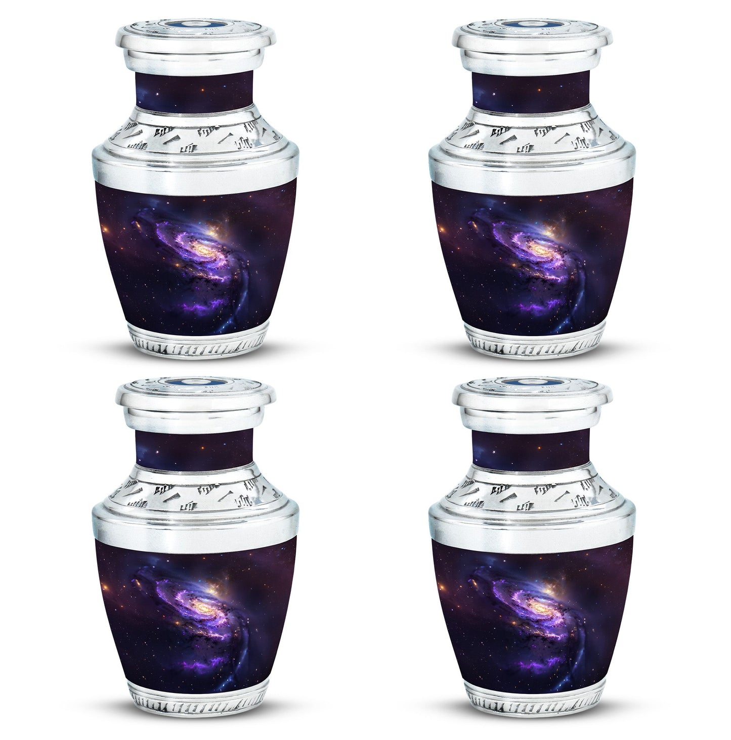 Purple Personalized Galaxy Memorial Urn for Human Ashes - 10-inch, 200 cu in - Yatskia