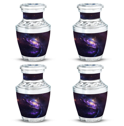 Purple Personalized Galaxy Memorial Urn for Human Ashes - 10-inch, 200 cu in - Yatskia