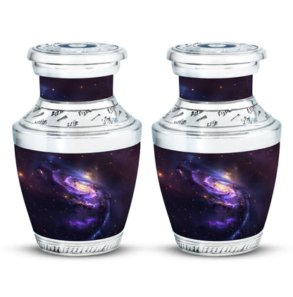 Purple Personalized Galaxy Memorial Urn for Human Ashes - 10-inch, 200 cu in - Yatskia