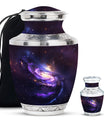 Purple Galaxy Memorial Urn For Funeral - Vast Galaxy Urn For Ashes