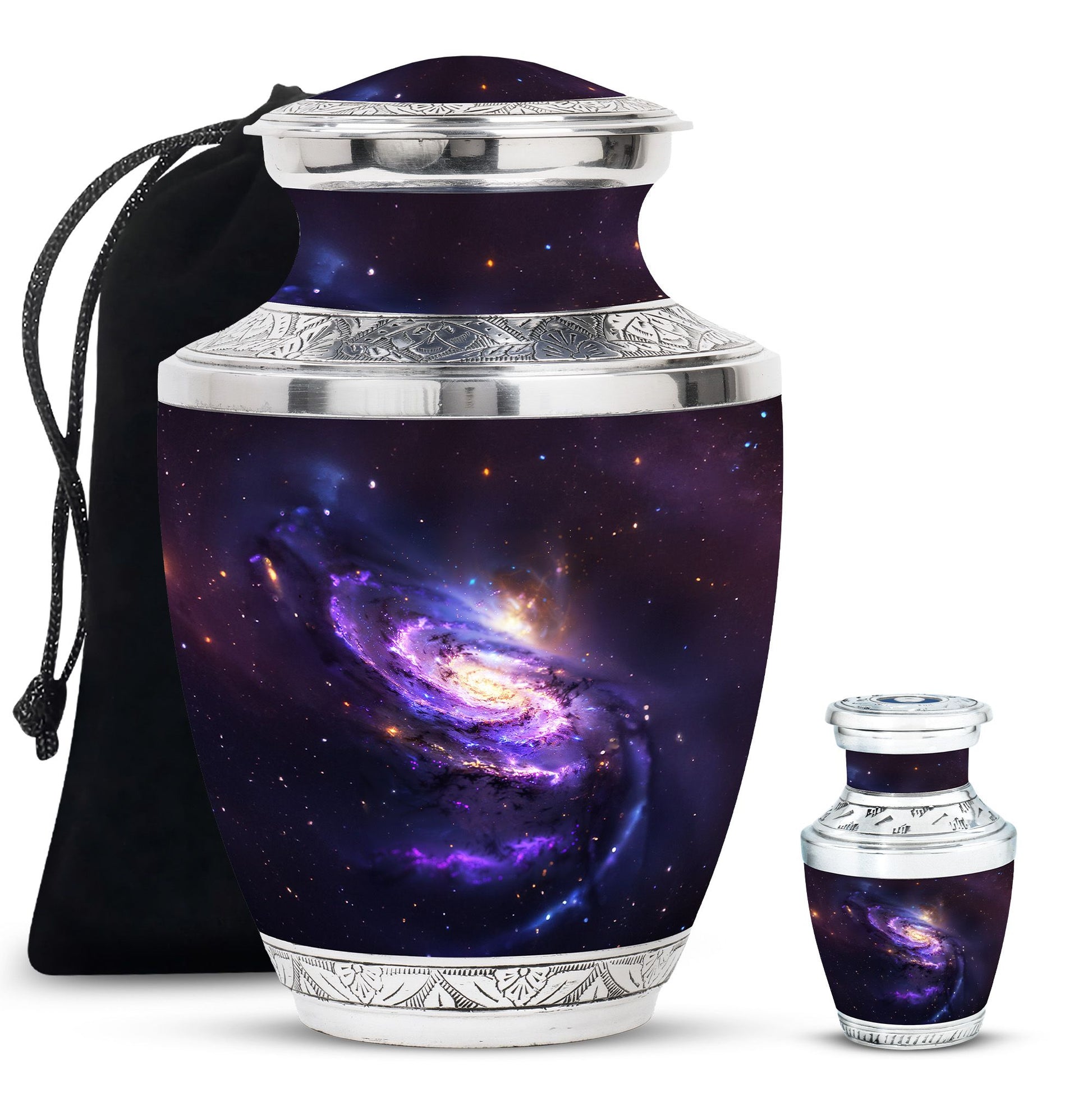 Purple Galaxy Memorial Urn For Funeral - Vast Galaxy Urn For Ashes