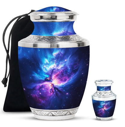 Personalized Galaxy Cremation Urn for Human Ashes - 10-inch, 200 cu in - Yatskia