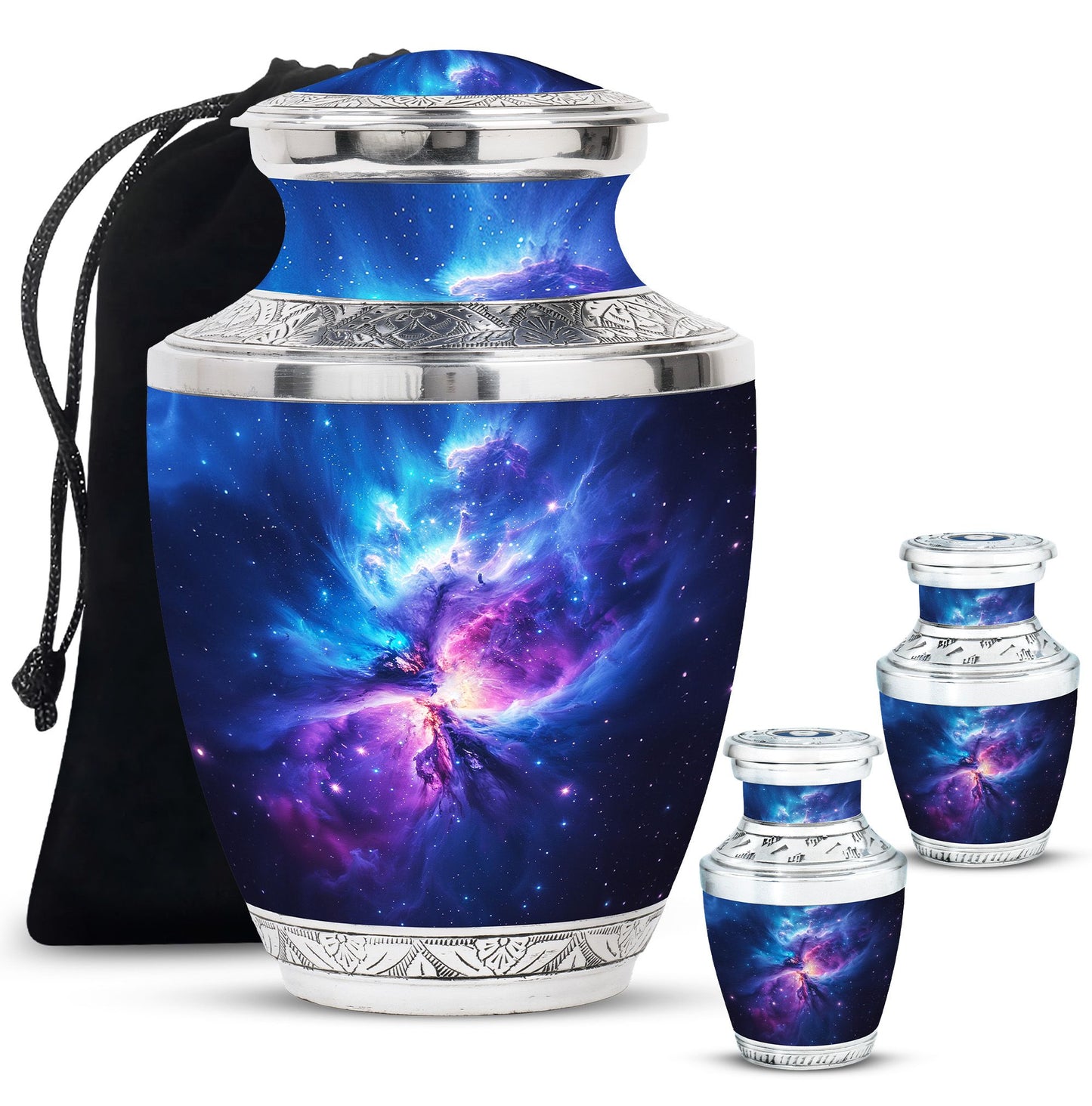 Personalized Galaxy Cremation Urn for Human Ashes - 10-inch, 200 cu in - Yatskia