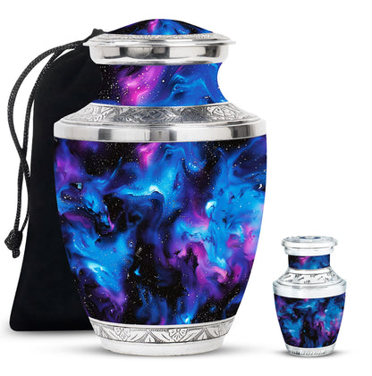 Personalized Galaxy Cremation Urn for Mom - 10-inch, 200 cu in - Yatskia