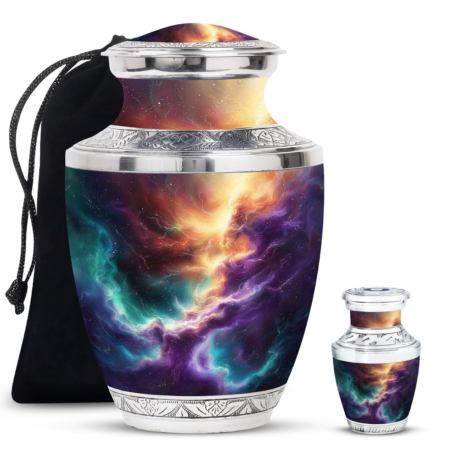 Personalized Galaxy Cremation Urn for Men & Women - 10-inch, 200 cu in - Yatskia