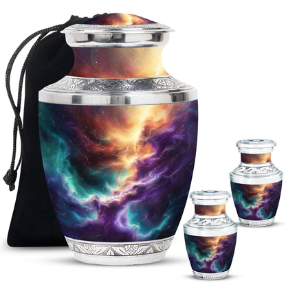 Personalized Galaxy Cremation Urn for Men & Women - 10-inch, 200 cu in - Yatskia