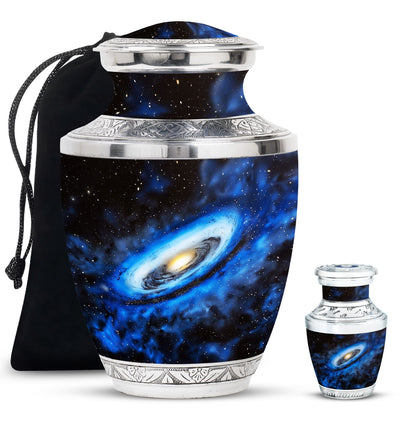 Personalized Galaxy Cremation Urn for Human Ashes - 10-inch, 200 cu in - Yatskia