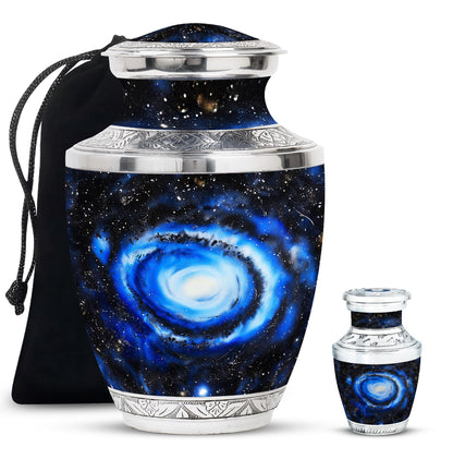 Personalized Galaxy Cremation Urn for Human Ashes - 10-inch, 200 cu in - Yatskia