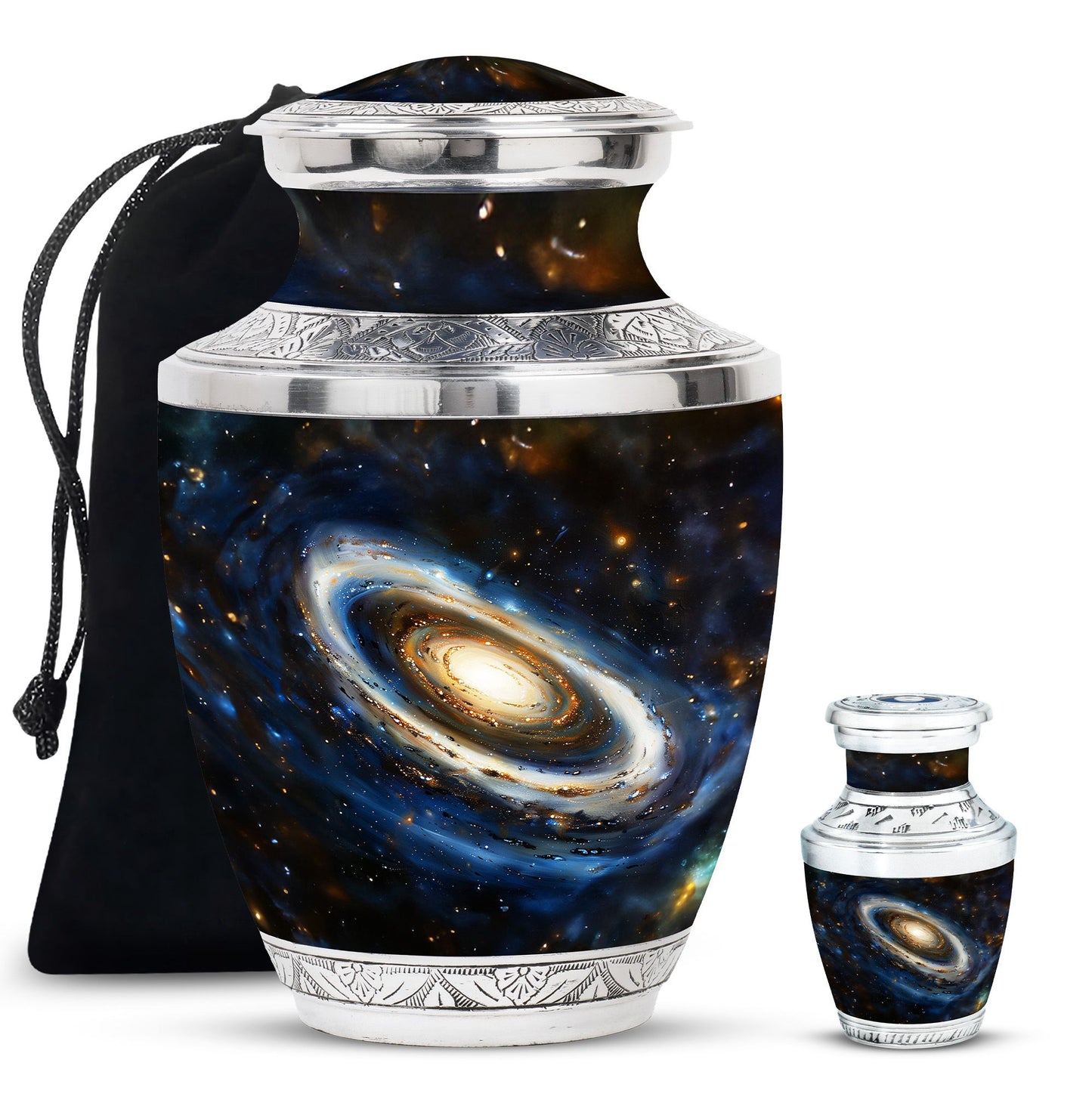 Personalized Galaxy Cremation Urn for Adult Male - 10-inch, 200 cu in - Yatskia