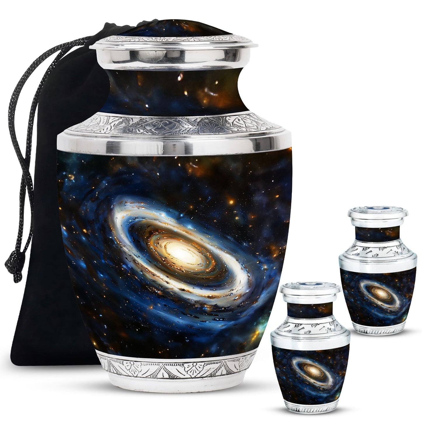 Personalized Galaxy Cremation Urn for Adult Male - 10-inch, 200 cu in - Yatskia