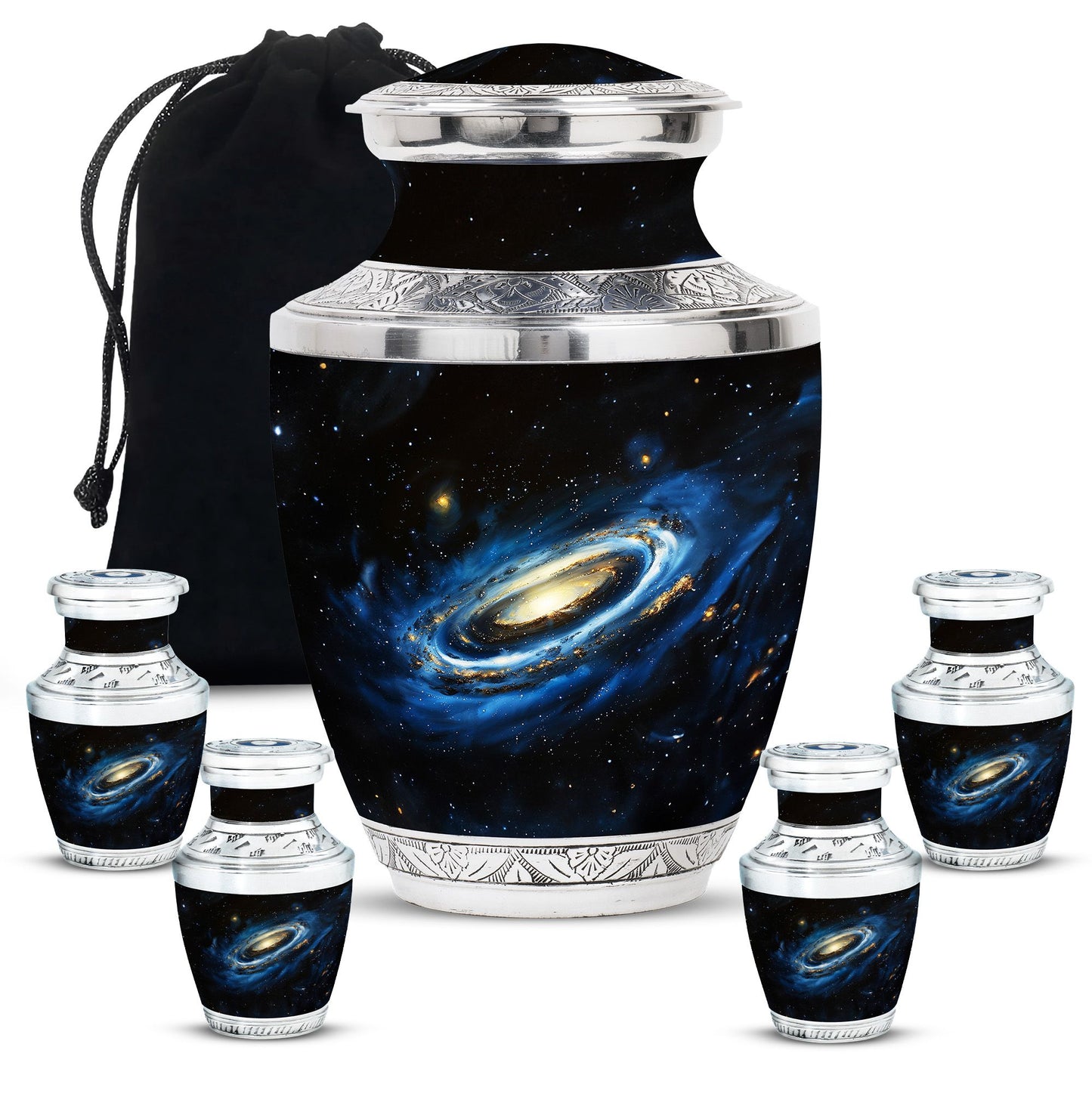 Personalized Galaxy Memorial Urn for Human Ashes - 10-inch, 200 cu in - Yatskia
