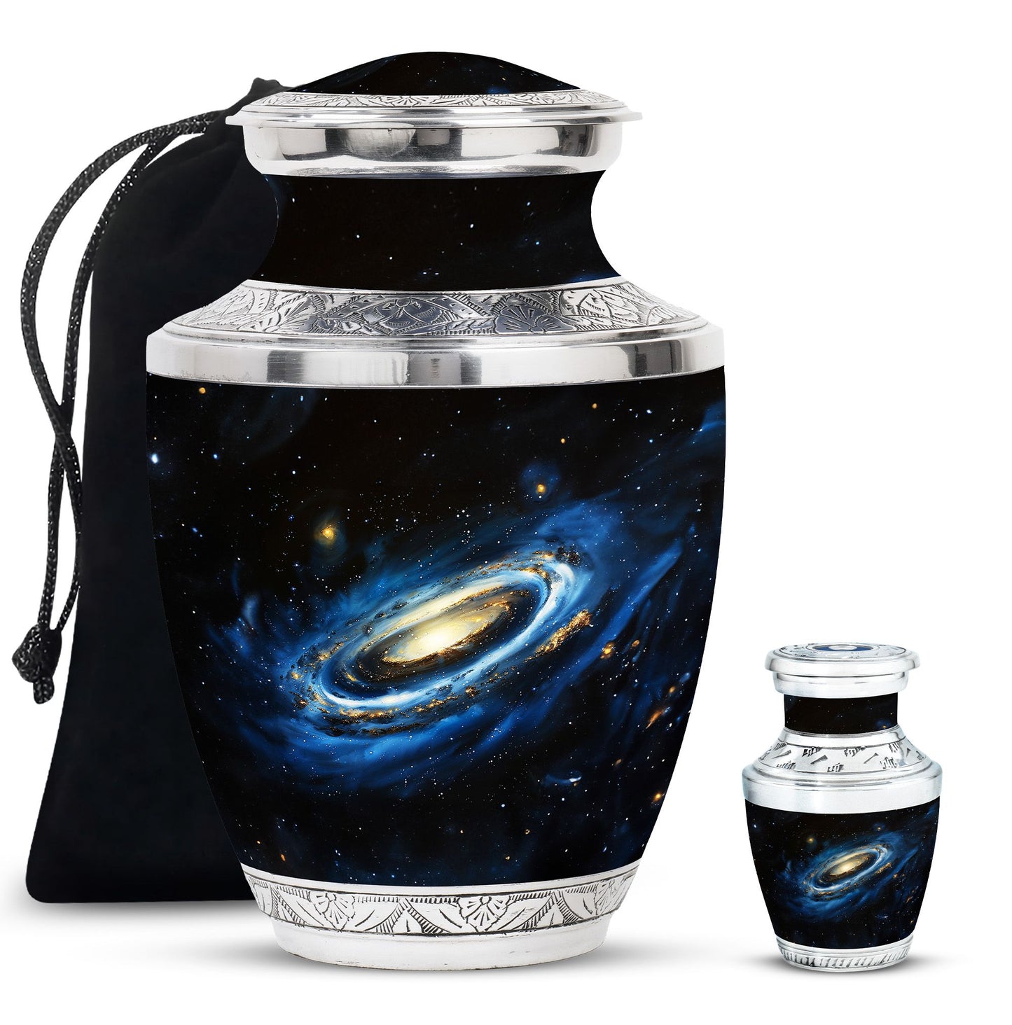 Personalized Galaxy Memorial Urn for Human Ashes - 10-inch, 200 cu in - Yatskia