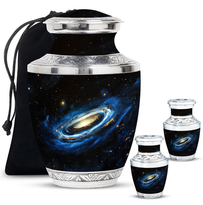 Personalized Galaxy Memorial Urn for Human Ashes - 10-inch, 200 cu in - Yatskia