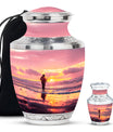Ocean Fishing Cremation Urns For Ashes - Pink Memorial Urn For Father