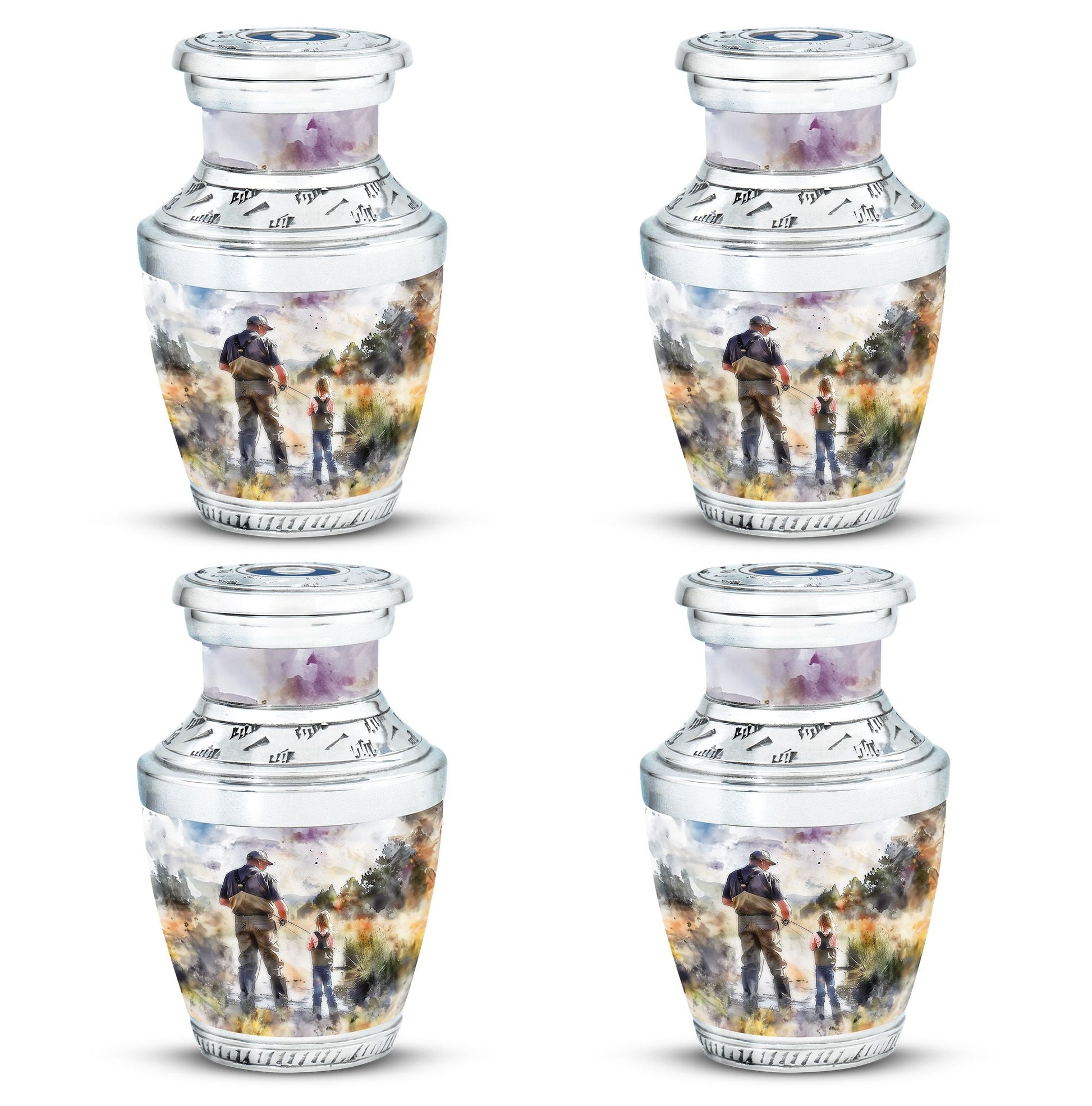 Artistic Fishing Cremation Ashes Urns - Father & Daughter Memorial Urn