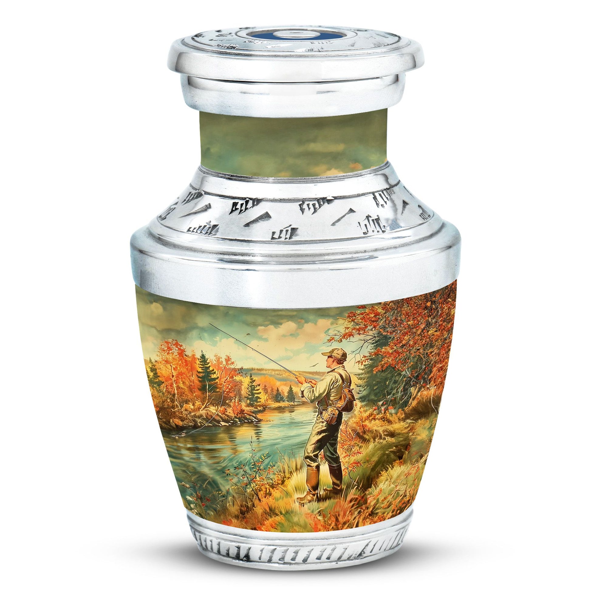 Artistic Fishing Memorial Urns Cremation Ashes - Large Urn For Mom & Dad